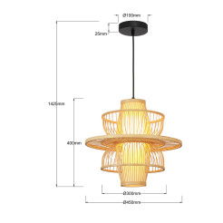 Rattanowa lampa wisząca naturalna 1xE27 LP-3110/1P NT