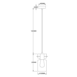 Pojedyncza lampa wisząca dymna 1xE27 LP-2811/1P AM