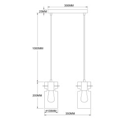 Podwójna lampa wisząca dymna 2xE27 LP-2811/2L AM