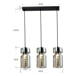 Potrójna lampa wisząca dymna 3xE27 LP-2811/3L AM