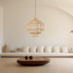 Lampa wisząca rattanowa 1xE27 LP-2026/1P