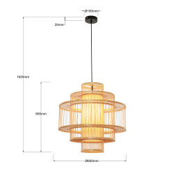 Lampa wisząca rattanowa 1xE27 LP-2026/1P