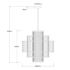 Lampa wisząca rattanowa 1xE27 LP-2026/1P