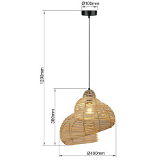 Rattanowa lampa wisząca 40 cm jasne drewno 1xE27 LP-1806/1P 40cm
