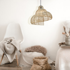 Rattanowa lampa wisząca 60 cm jasne drewno 1xE27 LP-1806/1P 60cm