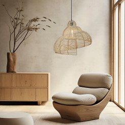 Rattanowa lampa wisząca 60 cm jasne drewno 1xE27 LP-1806/1P 60cm
