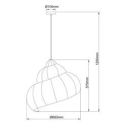 Rattanowa lampa wisząca 60 cm jasne drewno 1xE27 LP-1806/1P 60cm