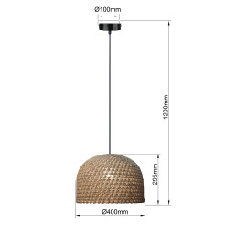 Rattanowa lampa wisząca 40 cm jasne drewno 1xE27 LP-2025/1P 40 cm