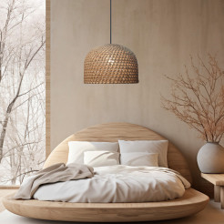 Rattanowa lampa wisząca 50 cm jasne drewno 1xE27 LP-2025/1P 50 cm