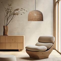 Rattanowa lampa wisząca 50 cm jasne drewno 1xE27 LP-2025/1P 50 cm