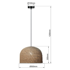 Rattanowa lampa wisząca 50 cm jasne drewno 1xE27 LP-2025/1P 50 cm