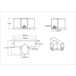 Łącznik T elektryczny do oświetlenia modułowego Geometric System New LP-0209 łącznik T