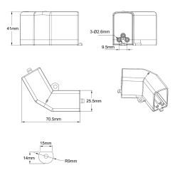 Łącznik L 120 elektryczny do oświetlenia modułowego Geometric System New LP-0209 łącznik L120