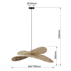 Rattanowa lampa wisząca naturalna 1xE27 LP-2704/1P NT