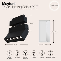 MAYTONI Ścieżka świetlna Points Rot 10W LED 700lm 3000K 90 CRI  TR015-2-10W3K-B