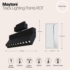 MAYTONI Ścieżka świetlna Points Rot 20W LED 1350lm 3000K 90 CRI  TR015-2-20W3K-B