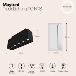 MAYTONI Ścieżka świetlna Points 10W LED 600lm 3000K 90 CRI  TR014-2-10W3K-B