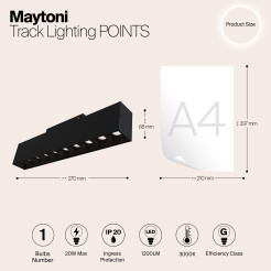 MAYTONI Ścieżka świetlna Points 20W LED 1200lm 3000K 90 CRI  TR014-2-20W3K-B