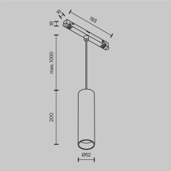 MAYTONI Lampa szynowa wisząca Focus LED 12W LED 900lm 4000K 90 CRI  TR041-2-12W4K-B