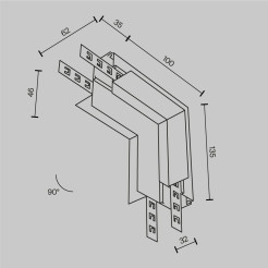MAYTONI Komponenty do systemu szyn do wbudowany Accessories for tracks Exility TRA034ICL-42.12W