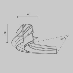MAYTONI Komponenty do systemu szyn do wbudowany Accessories for tracks Exility TRA044-angle.12W