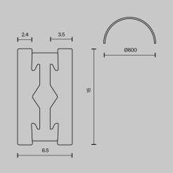 MAYTONI Natynkowy/zwieszany szynoprzewód Busbar trunkings Flarity TRX154-SR-D800-BS