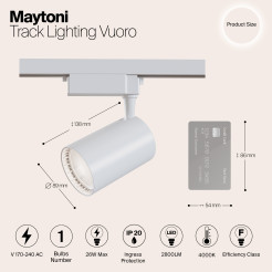 MAYTONI Ścieżka świetlna Vuoro 26W LED 2800lm 4000K 80 CRI  TR003-1-30W4K-W