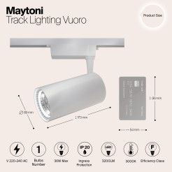 MAYTONI Ścieżka świetlna Vuoro 36W LED 3200lm 3000K 80 CRI  TR003-1-40W3K-W