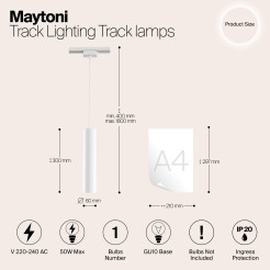 MAYTONI Ścieżka świetlna Track lamps 10W GU10 TR008-1-GU10-W