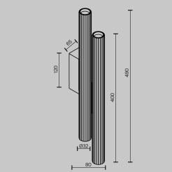 MAYTONI Lampa ścienna (kinkiet) Calipso LED 2700K 1620lm C082WL-24W2.7K-B