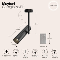 MAYTONI Spot reflektor sufitowy 1punktowy Natynkowy Elti 10W GU10 C020CL-01B