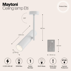 MAYTONI Spot reflektor sufitowy 1punktowy Natynkowy Elti 10W GU10 C020CL-01W