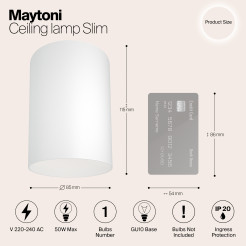 MAYTONI Spot reflektor sufitowy 1punktowy Natynkowy Slim 10W GU10 C014CL-01W
