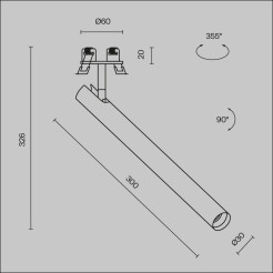 MAYTONI Spot reflektor sufitowy 1punktowy Wbudowany Focus T 6W LED 270lm 3000K 90 CRI C141RS-L300-6W3K-B