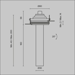 MAYTONI Spot reflektor sufitowy 1punktowy Wbudowany Focus T 7W LED 460lm 3000K 90 CRI C140TRS-L200-7W3K-B