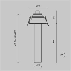 MAYTONI Spot reflektor sufitowy 1punktowy Wbudowany Focus T 7W LED 460lm 3000K 90 CRI C140RS-L200-7W3K-W