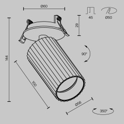 MAYTONI Lampa wbudowana Calipso 10W GU10 C110CL-01-GU10-B