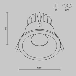 MAYTONI Spot reflektor sufitowy 1punktowy Wbudowany Zoom 12W LED 1040lm 4000K 90 CRI DL034-L12W4K-W