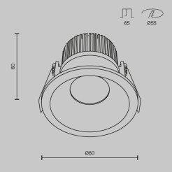 MAYTONI Spot reflektor sufitowy 1punktowy Wbudowany Zoom 6W LED 470lm 3000K 90 CRI DL034-01-06W3K-W