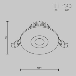 MAYTONI Spot reflektor sufitowy 1punktowy wbudowany Zen 7W LED 500lm 4000K 90 CRI DL038-2-L7B4K