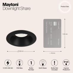 MAYTONI Spot reflektor sufitowy 1punktowy wbudowany Share 10W GU10 DL053-01B