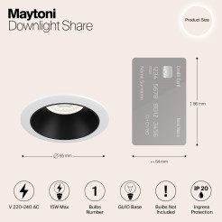 MAYTONI Spot reflektor sufitowy 1punktowy wbudowany Share 10W GU10 DL053-01W