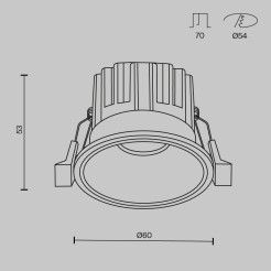 MAYTONI Spot reflektor sufitowy 1punktowy Wbudowany Round 7W LED 450lm 3000K 90 CRI DL058-7W3K-B