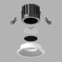 MAYTONI Spot reflektor sufitowy 1punktowy Wbudowany Round 12W LED 920lm 3000K 90 CRI DL058-12W3K-W