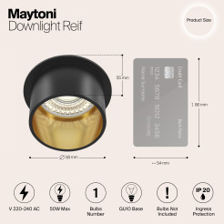 MAYTONI Spot reflektor sufitowy 1punktowy wbudowany Reif 10W GU10 DL050-01GB
