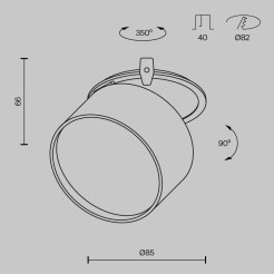 MAYTONI Lampa wbudowana Onda LED DL024-12W-DTW-BMG