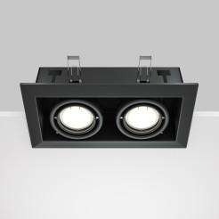 MAYTONI Spot reflektor sufitowy 2punktowy wbudowany Obrotowy Metal Modern 10W GU10 DL008-2-02-B