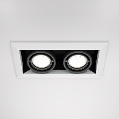 MAYTONI Spot reflektor sufitowy 2punktowy wbudowany Obrotowy Metal Modern 10W GU10 DL008-2-02-W