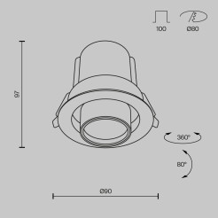 MAYTONI Spot reflektor sufitowy 1punktowy Wbudowany Hidden 10W LED 760lm 3000K 90 CRI DL095-01-10W3K-B