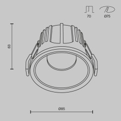 MAYTONI Spot reflektor sufitowy 1punktowy Wbudowany Alfa LED 15W LED 1150lm 4000K 90 CRI DL043-01-15W4K-RD-WB